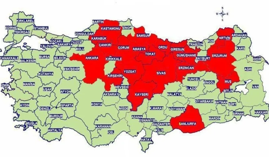 Kastamonu’da riskli dönem başladı: Sivas, Tokat, Yozgat ve Çorum’da var!