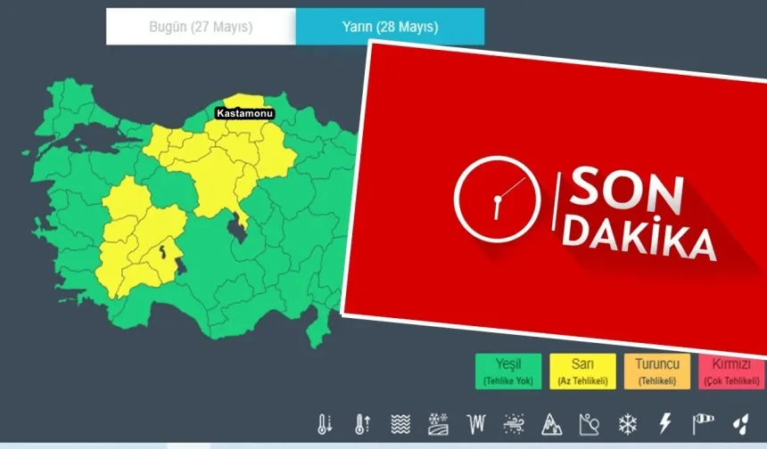 Kastamonu’ya sarı kodlu uyarı: Bayramın 2’nci günü dikkat!
