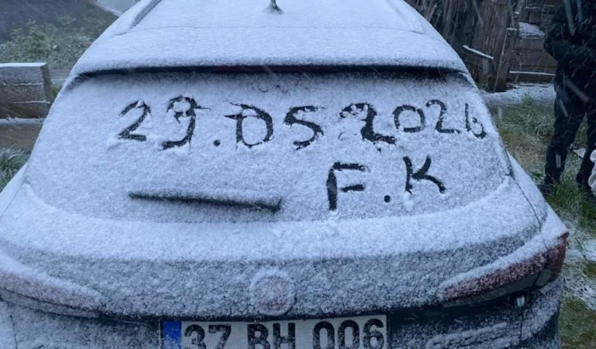 Mayıs ayında kar sürprizi: Kastamonu’nun yüksekleri beyaza büründü